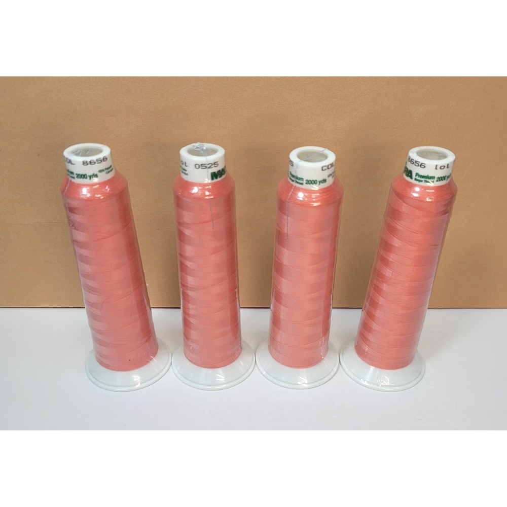 Set of 4 Madeira Aerolock Premium Serger Thread 2000yds Color 8656 Coral Pink
